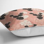 Renkli Zemin Üzerinde Yaprak Desenli Dijital Baskılı Modern Yastık Kırlent Kılıfı Realhomes