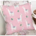 - 8861 - Realhomes Renkli Zeminli Sevimli Zurafa Desenli Dijital Baskılı Modern Yastık Kırlent Kılıfı Realhomes