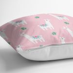 - 8861 - Realhomes Renkli Zeminli Sevimli Zurafa Desenli Dijital Baskılı Modern Yastık Kırlent Kılıfı Realhomes