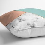 - 8890 - Realhomes Renkli Geometrik Desenli Mermer Motifli Dijital Baskılı Modern Yastık Kılıfı Realhomes