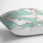 - 8891 - Realhomes Renkli Geometrik Desenli Mermer Motifli Dijital Baskılı Modern Yastık Kılıfı Realhomes