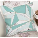 Renkli Geometrik Desenli Mermer Motifli Dijital Baskılı Modern Yastık Kılıfı Realhomes