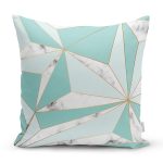 Renkli Geometrik Desenli Mermer Motifli Dijital Baskılı Modern Yastık Kılıfı Realhomes