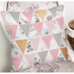 Renkli Geometrik Desenli Mermer Motifli Dijital Baskılı Modern Yastık Kılıfı Realhomes