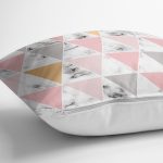 Renkli Geometrik Desenli Mermer Motifli Dijital Baskılı Modern Yastık Kılıfı Realhomes