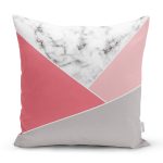 Renkli Geometrik Desenli Mermer Motifli Dijital Baskılı Modern Yastık Kılıfı Realhomes