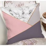 - 8895 - Realhomes Renkli Geometrik Desenli Mermer Motifli Dijital Baskılı Modern Yastık Kılıfı Realhomes