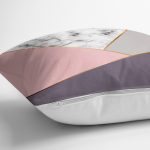 - 8895 - Realhomes Renkli Geometrik Desenli Mermer Motifli Dijital Baskılı Modern Yastık Kılıfı Realhomes