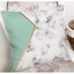 - 8901 - Realhomes  Renkli Geometrik Desenli Mermer Motifli Dijital Baskılı Modern Kırlent Kılıfı Realhomes