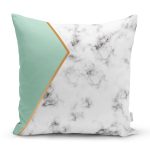 - 8901 - Realhomes  Renkli Geometrik Desenli Mermer Motifli Dijital Baskılı Modern Kırlent Kılıfı Realhomes