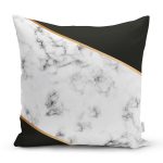 - 8902 - Realhomes  Renkli Geometrik Desenli Mermer Motifli Dijital Baskılı Modern Kırlent Kılıfı Realhomes