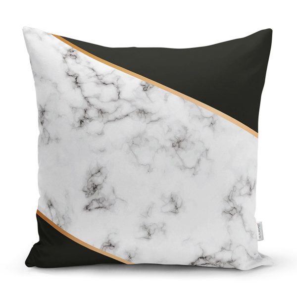 - 8902 - Realhomes  Renkli Geometrik Desenli Mermer Motifli Dijital Baskılı Modern Kırlent Kılıfı Realhomes