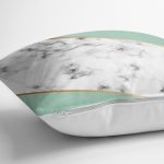 - 8903 - Realhomes Renkli Geometrik Desenli Mermer Motifli Dijital Baskılı Modern Kırlent Kılıfı Realhomes