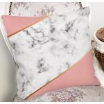 - 8904 - Realhomes Renkli Geometrik Desenli Mermer Motifli Dijital Baskılı Modern Kırlent Kılıfı Realhomes