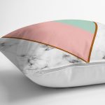 - 8905 - Realhomes Renkli Geometrik Desenli Mermer Motifli Dijital Baskılı Modern Kırlent Kılıfı Realhomes