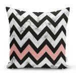 Mermer Zeminli Renkli Geometrik Zigzag Desenli Modern Yastık Kırlent Kılıfı Realhomes