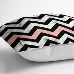 Mermer Zeminli Renkli Geometrik Zigzag Desenli Modern Yastık Kırlent Kılıfı Realhomes