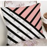 Renkli Geometrik Desenli Mermer Motifli Dijital Baskılı Modern Kırlent Kılıfı Realhomes