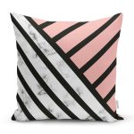 Renkli Geometrik Desenli Mermer Motifli Dijital Baskılı Modern Kırlent Kılıfı Realhomes