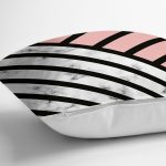 Renkli Geometrik Desenli Mermer Motifli Dijital Baskılı Modern Kırlent Kılıfı Realhomes