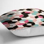 Renkli Geometrik Desenli Mermer Motifli Dijital Baskılı Modern Kırlent Kılıfı Realhomes