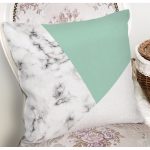 - 8911 - Realhomes Renkli Geometrik Desenli Mermer Motifli Dijital Baskılı Modern Kırlent Kılıfı Realhomes