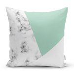 - 8911 - Realhomes Renkli Geometrik Desenli Mermer Motifli Dijital Baskılı Modern Kırlent Kılıfı Realhomes