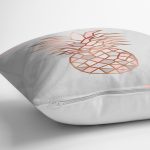 Mermer Zeminli Renkli Ananas Desenli Dijital Baskılı Modern Yastık Kırlent Kılıfı Realhomes