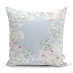 Rengarenk Zeminli Beyaz Çiçek Desenli Dijital Baskılı Modern Yastık Kırlent Kılıfı Realhomes