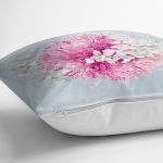 - 8922 - Realhomes  Rengarenk Zeminli Ortanca Çiçek Desenli Dijital Baskılı Modern Yastık Kırlent Kılıfı Realhomes