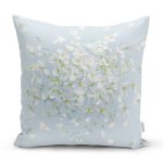 - 8924 - Realhomes Rengarenk Zeminli Beyaz Ortanca Çiçek Desenli Dijital Baskılı Modern Kırlent Kılıfı Realhomes