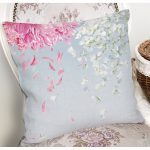 - 8925 - Realhomes Pastel Zeminli Rengarenk Ortanca Çiçek Dijital Baskılı Modern Yastık Kırlent Kılıfı Realhomes