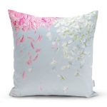 - 8925 - Realhomes Pastel Zeminli Rengarenk Ortanca Çiçek Dijital Baskılı Modern Yastık Kırlent Kılıfı Realhomes