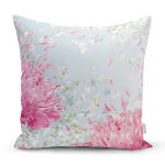 Pastel Zeminli Rengarenk Ortanca Çiçek Dijital Baskılı Modern Yastık Kırlent Kılıfı Realhomes