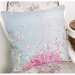 Pastel Zeminli Rengarenk Ortanca Çiçek Dijital Baskılı Modern Yastık Kırlent Kılıfı Realhomes