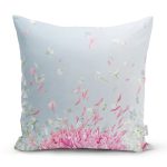 Pastel Zeminli Rengarenk Ortanca Çiçek Dijital Baskılı Modern Yastık Kırlent Kılıfı Realhomes