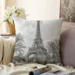 - Sonil-K-101-Gorsel1 - Realhomes  Eyfel Kuleli Dijital Baskılı Dekoratif Raşel Kadife Yastık Kırlent Kılıfı Realhomes