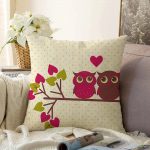 - Sonil-K-104-Gorsel1 - Realhomes  Baykuş Temalı Dijital Baskılı Dekoratif Raşel Kadife Yastık Kırlent Kılıfı Realhomes