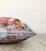 Çiçek Desenli Dijital Baskılı Dekoratif Raşel Kadife Yastık Kırlent Kılıfı Realhomes