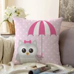 - Sonil-K-110-Gorsel1 - Realhomes  Baykuş Desenli Dijital Baskılı Dekoratif Raşel Kadife Yastık Kırlent Kılıfı Realhomes