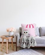 - Sonil-K-110-Gorsel2 - Realhomes  Baykuş Desenli Dijital Baskılı Dekoratif Raşel Kadife Yastık Kırlent Kılıfı Realhomes