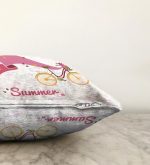 Modern Bisiklet Desenli Dijital Baskılı Raşel Kadife Yastık Raşel Kadife Kırlent Kılıfı Realhomes