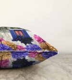 Çiçek Penceresi Dijital Baskılı Modern Raşel Kadife Yastık Kırlent Kılıfı Realhomes