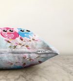 Modern Baykuş Resimli Dijital Baskılı Dekoratif Raşel Kadife Yastık Kırlent Kılıfı Realhomes