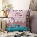 - Sonil-K-156-Gorsel1 - Realhomes  London Car Dijital Baskılı Dekoratif Raşel Kadife Yastık Kırlent Kılıfı Realhomes