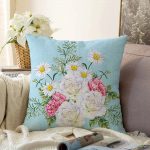 - Sonil-K-158-Gorsel1 - Realhomes  Çiçek Desenli Dijital Baskılı Dekoratif Raşel Kadife Yastık Kırlent Kılıfı Realhomes