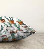 Kaktüs Desenli Dijital Baskılı Dekoratif Raşel Kadife Yastık Kırlent Kılıfı Realhomes