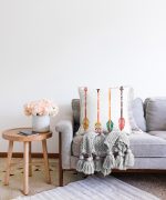 Renkli Oklar Dijital Baskılı Modern Raşel Kadife Yastık Kırlent Kılıfı Realhomes