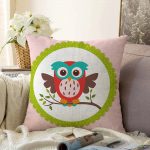 - Sonil-K-201-Gorsel1 - Realhomes  Baykuş Desenli Dijital Baskılı Dekoratif Raşel Kadife Yastık Kırlent Kılıfı Realhomes