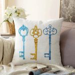 - Sonil-K-2011-Gorsel1 - Realhomes  Renkli Anahtar Desenli Dijital Baskılı Raşel Kadife Yastık Kırlent Kılıfı Realhomes